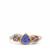 AA Tanzanite, Mahenge Pink Spinel Ring with White Zircon in 9K Gold 1.45cts