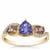 AA Tanzanite, Mahenge Pink Spinel Ring with White Zircon in 9K Gold 1.45cts