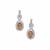 Imperial Mongolian Andesine Earrings with White Zircon in Sterling Silver 1.20cts