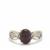 Ethiopian Black Opal Ring with White Zircon in 9K Gold 1.30cts