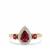 Comeria Garnet Ring with White Zircon in 9K Gold 1.45cts