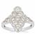 Plush Diamond Sunstone Ring with White Zircon in Sterling Silver 1.25cts