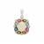 Ethiopian Opal, Multi-Colour Tourmaline Pendant with White Zircon in Sterling Silver 3.25cts