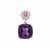 Tanzanian Amethyst Pendant with Pink Tourmaline in Sterling Silver 4.15cts