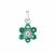 Ethiopian Emerald Pendant with White Zircon in Sterling Silver 1.13cts