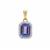 AA Tanzanite Pendant with White Zircon in 9K Gold 1.60cts