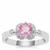 Ilakaka Hot Pink Sapphire Ring with White Zircon in Sterling Silver 1.30cts (F)