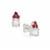 Hyalite Opal Earrings with Malagasy Ruby in Sterling Silver 1.85cts