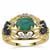 Zambian Emerald Ring with Multi Gemstone in 9K Gold 2.35cts