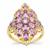 Unheated Purple Sapphire Ring with White Zircon in 9K Gold 4.20cts