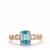 Ratanakiri Blue Zircon Ring with White Zircon in 9K Gold 2.62cts