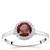 Nampula Garnet Ring with White Zircon in Sterling Silver 1ct
