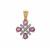 Unheated Purple Sapphire Pendant with White Zircon in 9K Gold 1.35cts