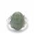 Type A Burmese Jade Ring with White Zircon in Sterling Silver 11cts