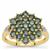 Australian Teal Sapphire Ring with White Zircon in 9K Gold 2.55cts