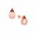 Rose Quartz Earrings with Rajasthan Garnet in Rose Gold Plated Sterling Silver 4cts