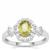 Ambilobe Sphene Ring with White Zircon in Sterling Silver 1.06cts