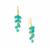 Amazonite Earrings in Gold Tone Sterling Silver 23cts