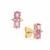 Madagascan Pink Sapphire & White Zircon 9K Gold Earrings ATGW 1.20cts