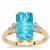 Lehrer Loom of Light Blue Topaz & White Zircon 9K Gold Ring ATGW 5.25cts