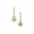Lehrer Nine Star Cut Prasiolite Earrings with White Zircon in 9K Gold 7.35cts