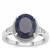 Bharat Blue Sapphire Ring with White Zircon in Sterling Silver 5.08cts