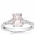 Minas Gerais Kunzite Ring with White Zircon in Sterling Silver 2cts