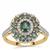 Australian Teal Sapphire Ring with White Zircon in 9K Gold 2.10cts