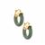 Type A Oil Green Jadeite Earrings in Gold Tone Sterling Silver 23cts