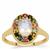 Natural Moonstone Ring with Multi-Colour Tourmaline in 9K Gold 1.55cts