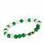 Green & White Agate Stretchable Bracelet with Malachite in Gold Tone Sterling Silver 61cts