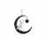 Black Spinel Cat & Moon Pendant in Sterling Silver 0.55ct