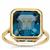 Asscher Cut London Blue Topaz Ring in 9K Gold 9.20cts