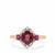 Comeria Garnet Ring with White Zircon in 9K Gold 1.90cts