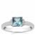 Santa Maria Topaz Ring with White Zircon in Sterling Silver 1ct
