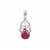 John Saul Ruby Pendant with White Zircon in Sterling Silver 2.45cts