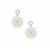 Optic Quartz, Serenite Earrings with White Zircon in Sterling Silver 19.95cts