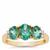 Green Apatite Ring with White Zircon in 9K Gold 1.75cts