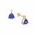 AAA Tanzanite Earrings with White Zircon in 9K Gold 2cts