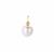 Kaori Cultured Pearl Pendant with White Topaz in Gold Tone Sterling Silver (10mm)