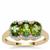 Congo Green Tourmaline Ring with White Zircon in 9K Gold 1.70cts