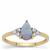 Crystal Opal on Ironstone Ring with White Zircon in 9K Gold 
