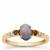 Crystal Opal on Ironstone, Capricorn Zircon Ring with Capricorn Zircon in 9K Gold 