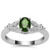 Chrome Diopside Ring with White Zircon in Sterling Silver 0.84ct