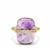 Amethyst Ring with White Zircon in Gold Tone Sterling Silver 10.89cts