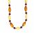 Baltic Cognac, Cherry & Champagne Amber Necklace in Gold Tone Sterling Silver 