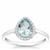 Sky Blue Topaz Ring with White Zircon in Sterling Silver 1.40cts