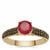 Bemainty Ruby Ring with Black Spinel in Gold Plated Sterling Silver 1.50cts