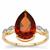 Madeira Citrine Ring with White Zircon in 9K Gold 3.45cts