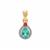 Botli Green Apatite, Pink Tourmaline Pendant with White Zircon in 9K Gold 1.45cts